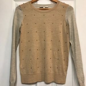 Ann Taylor Loft Sweater with pearl/jewel accents
